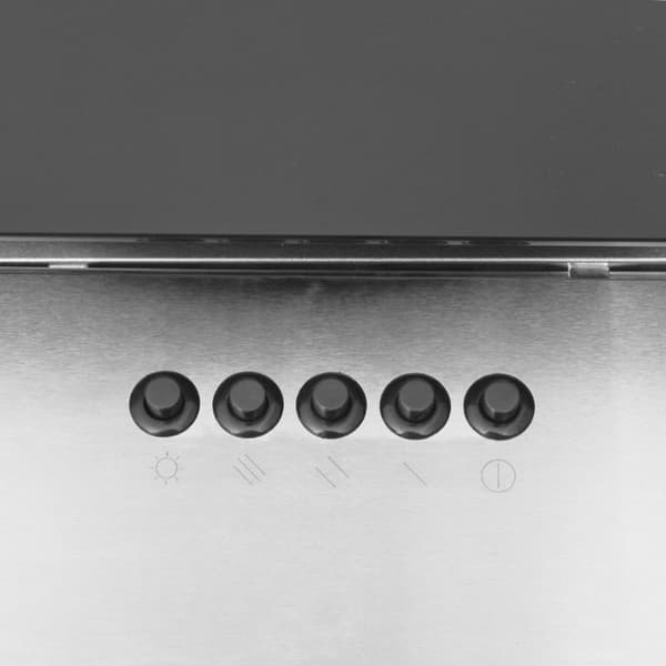 Köksfläkt 90 cm rostfritt stål och härdat glas silver