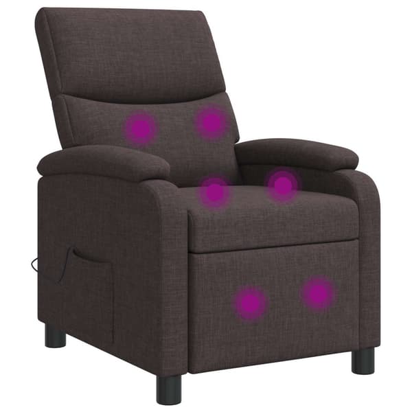 Massagefåtölj Mörkbrun Tyg