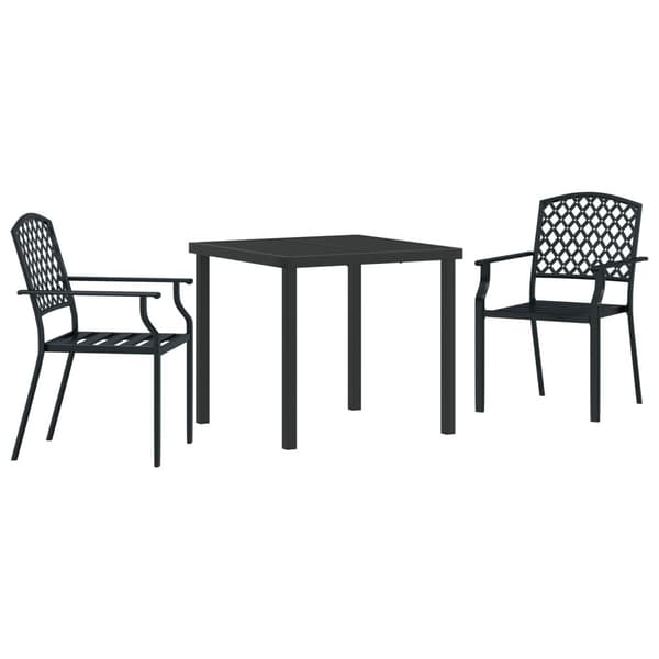 Trädgårdsmöbelset 3 pcs Antracit Pulverlackerat stål
