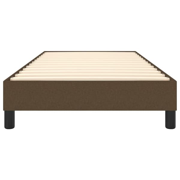 Boxspring-sängram mörkbrun 100x200 cm tyg