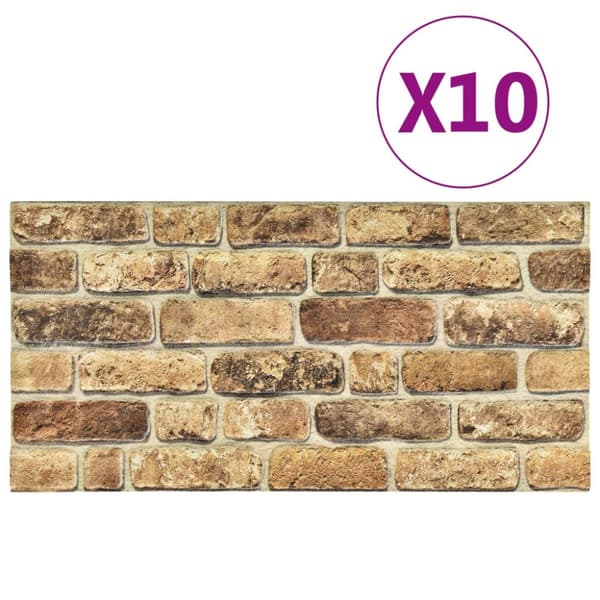 Väggpaneler 10 pcs Mörk Sand 100 x 50 cm EPS Skum