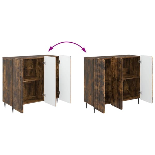 Sideboard Rökt ek 89 x 34,5 x 82 cm Konstruerat trä