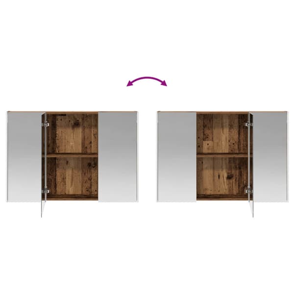 Badrumsskåpsset 4 pcs Gammalt trä Konstruerat trä