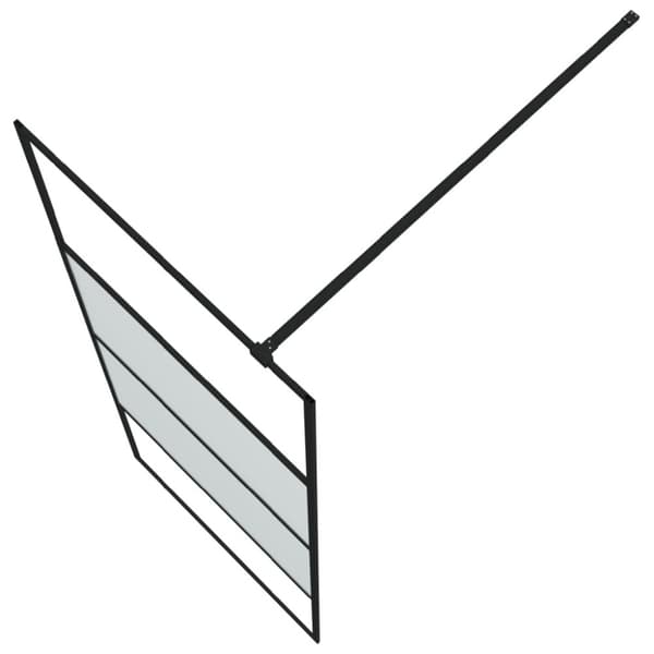 Duschvägg svart 80x195 cm halvfrostat ESG-glas