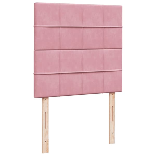 Ramsäng med madrass rosa 90x190 cm sammet