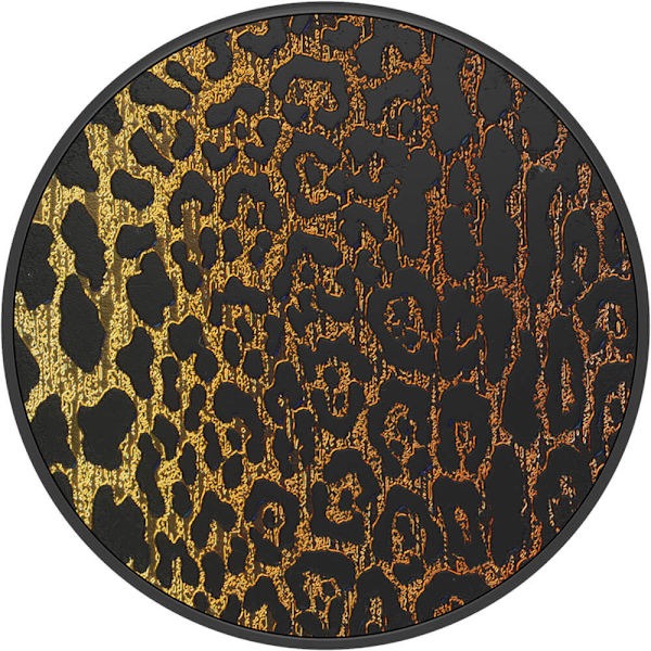 Embossed Metal Leopard Avtagbart Grip med Ställfunktion LUXE