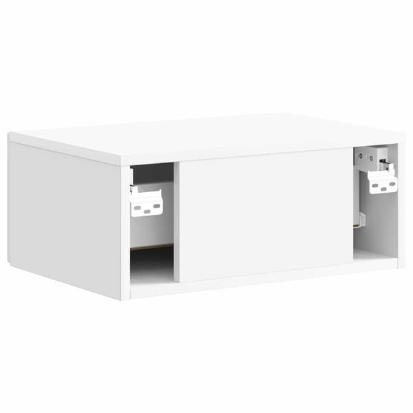 Väggmonterat Sängbord 2 pcs Vit högglans 49 x 34,5 x 20 cm