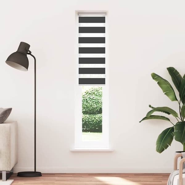 Rullgardin zebra svart 40x200 cm tyg bredd 35,9 cm polyester