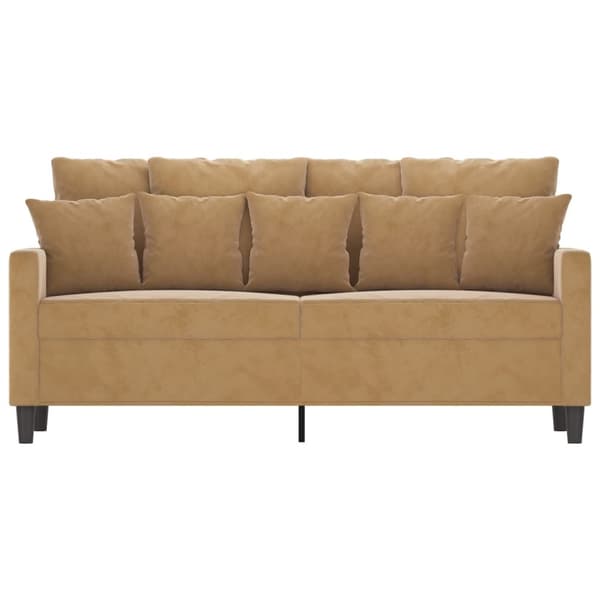 Soffa 2-sits brun 140 cm sammet