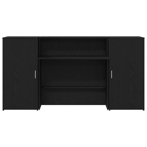 Receptionsdisk svart ek 200x50x103,5 cm konstruerat trä