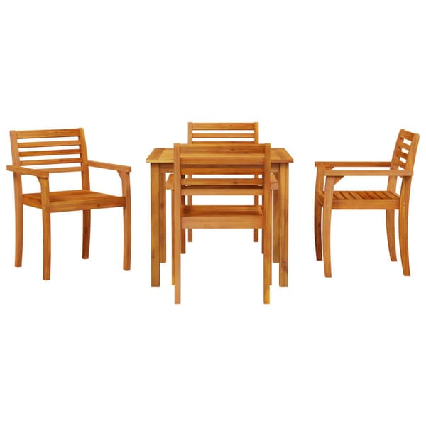 Trädgårdsmöbelset 5 pcs Brun Massivt Akaciaträ