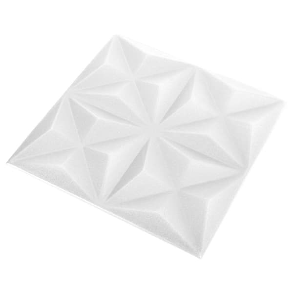 Väggpaneler 24 pcs Origami Vit 50 x 50 cm XPS Skum
