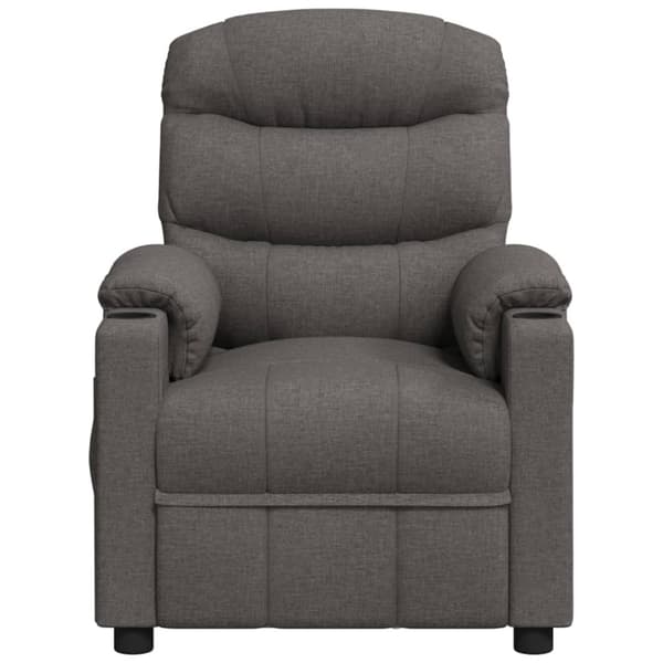 Massagefåtölj mörkgrå tyg
