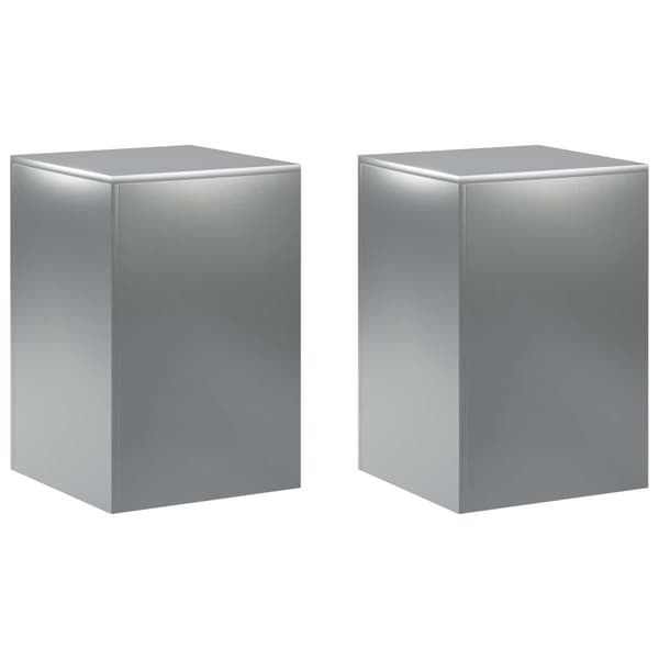 Växtställ 2 pcs Silver 40 x 40 x 60 cm Rostfritt stål