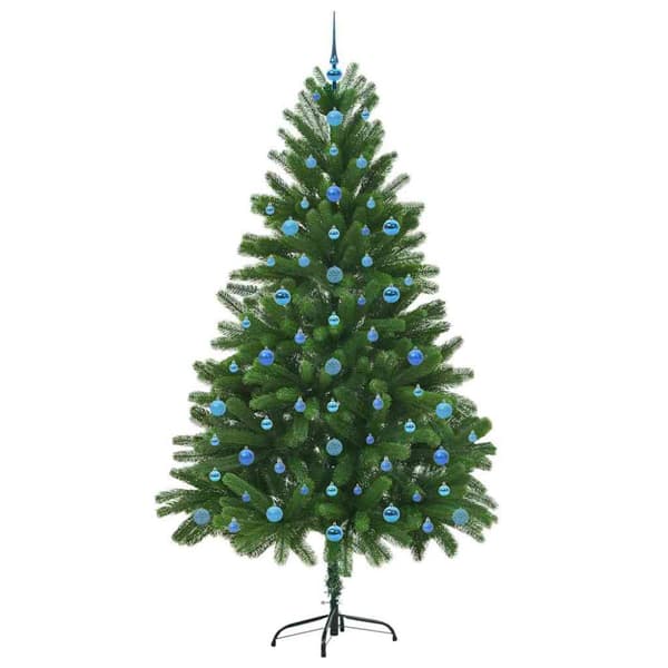 Julgran med 300 LED-lampor med stativ Grön 210 cm PE