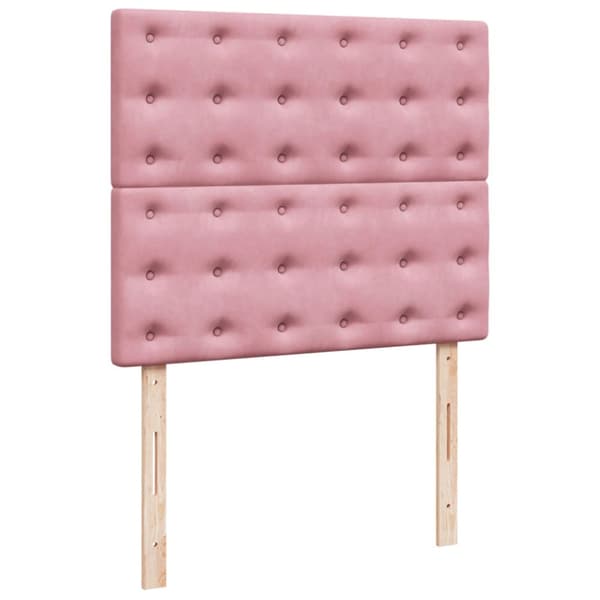Ramsäng med madrass rosa 120x200 cm sammet