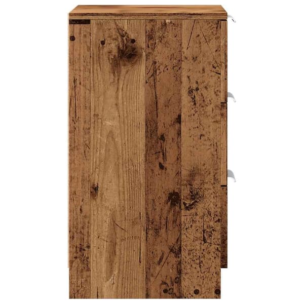 Sängbord vittrat trä 40x36x65 cm konstruerat trä