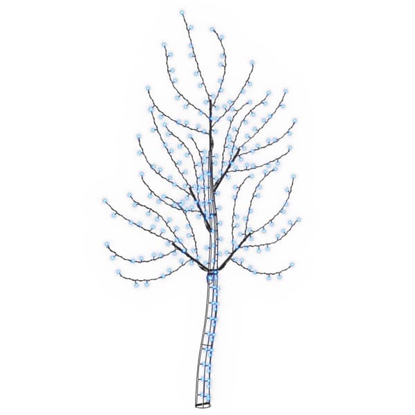 LED-julgran för vägg 180 cm 200 LED-lampor Blå Stål Svart