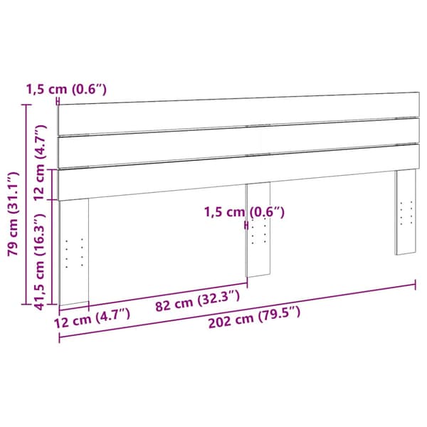 Sänggavel 200 cm massivt trä ek