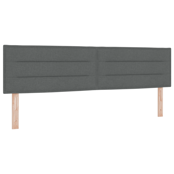 LED Box Säng med LED-ljusslingor Mörkgrå 180 x 200 cm tyg
