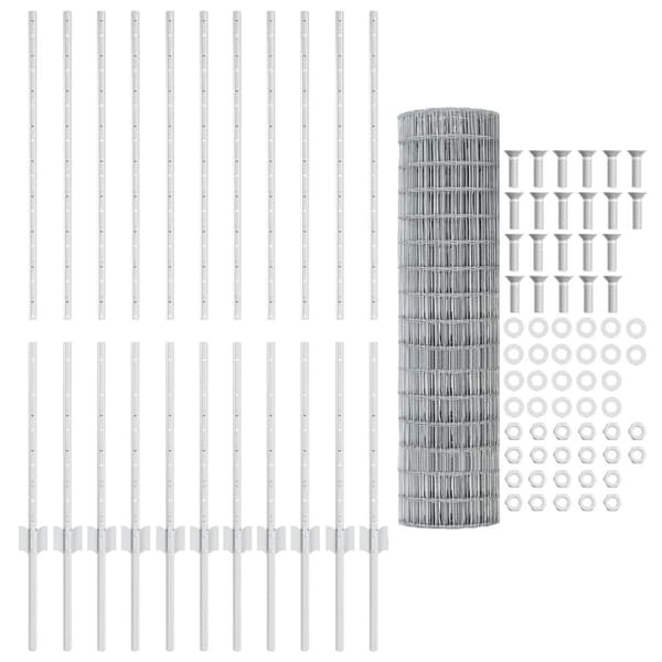 Stängsel med stolpe Silver 1,2 x 25 m Stål