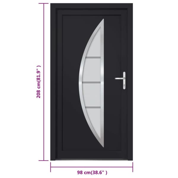 Ytterdörr antracit 98x208 cm PVC