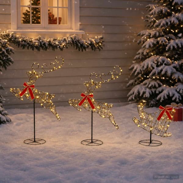 Julren med släde 3 st 72 LED-lampor Varmvit