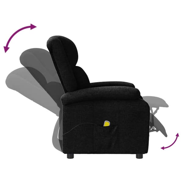 Massagefåtölj svart tyg