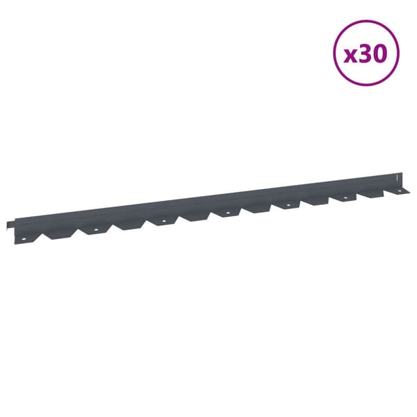 Kant för gräsmatta 30 pcs 102 x 4 x 4 cm Stål Antracit