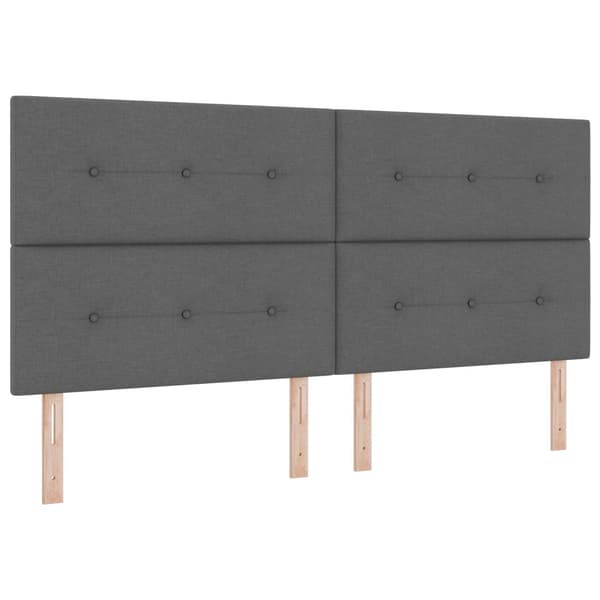 Kontinentalsäng med madrass Mörkgrå 200 x 200 cm Tyg
