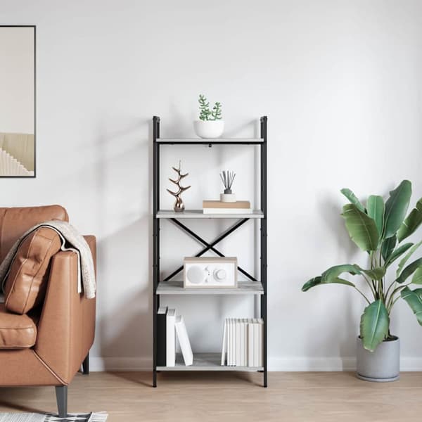 Hyllsystem Grå Sonoma 56 x 34 x 133,5 cm Konstruerat trä