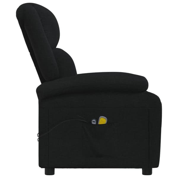 Elektrisk massagefåtölj svart tyg
