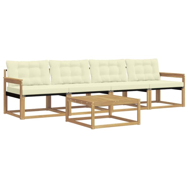 Utomhussoffset 5 pcs Vit och grädde 79 x 79 x 37 cm