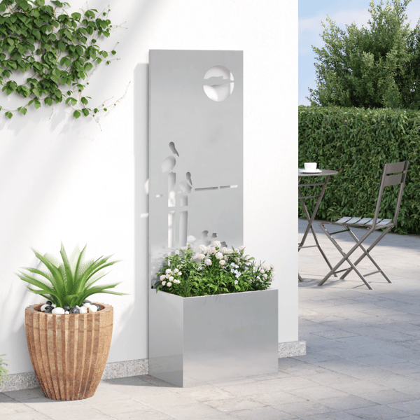 Trädgårds integritetsskärm Silver 50 x 150 cm Rostfritt stål
