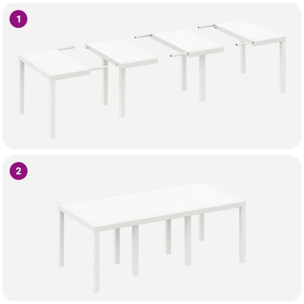 Trädgårdsmöbelset 9 pcs Vit Polypropylen