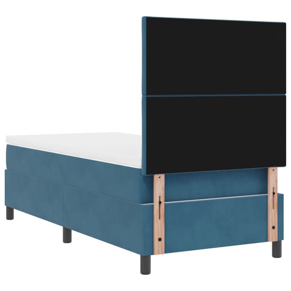 Bäddfjäder med madrass Mörkblå 100 x 200 cm Sammet