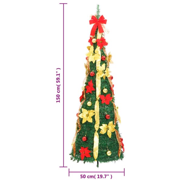 Plastgran pop-up 100 LED grön 150 cm