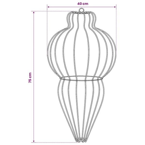 Julspira med belysning 320 LED-lampor Blå Diam. 40 x 75 cm