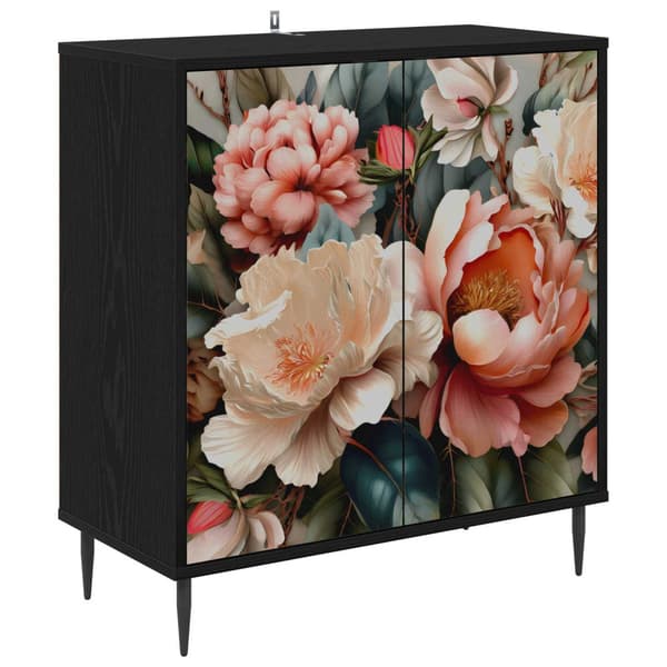 Sideboard BORNE Svart ek 69 x 33 x 76 cm Konstruerat trä