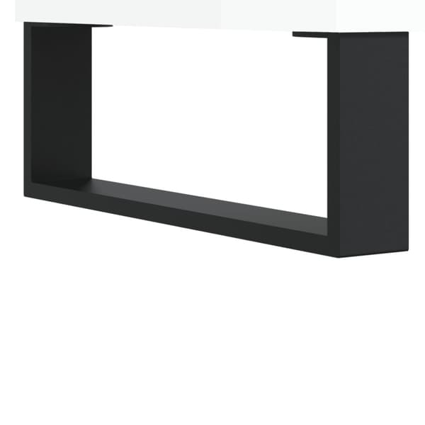 Sängbord 2 st vit högglans 40x30x50 cm konstruerat trä