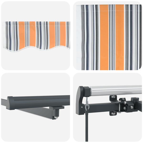 Utfällbar markis Flerfärgsdesign 600 × 300 cm tyg