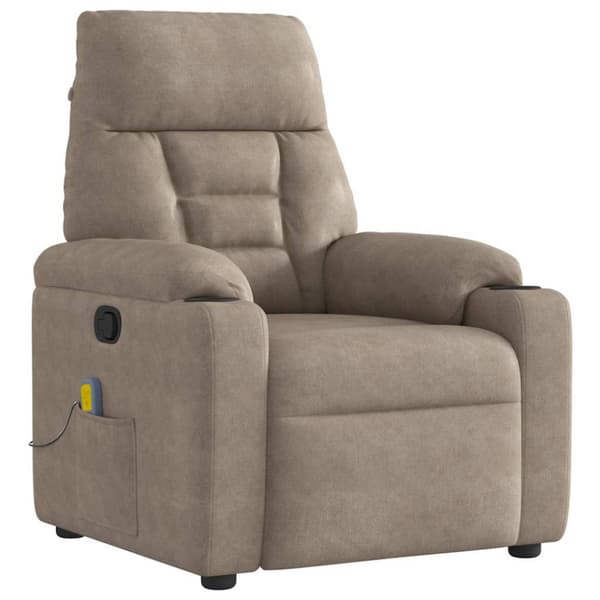 Massagefåtölj taupe mikrofibertyg