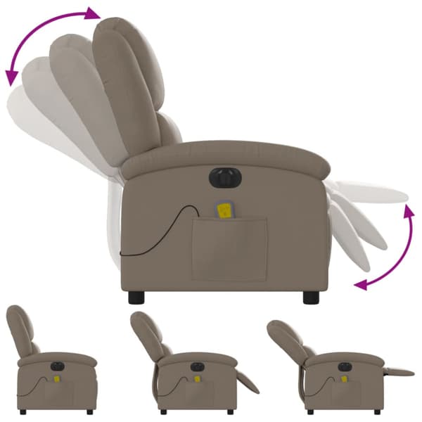 Elektrisk massagefåtölj cappuccino konstläder
