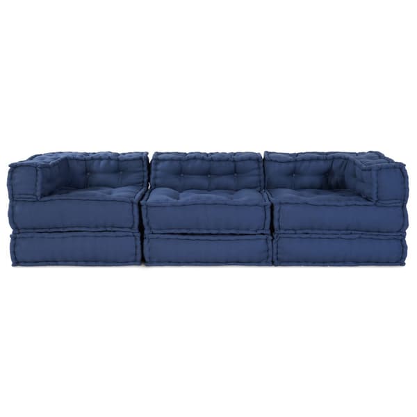 Modulsofa enhet 3 pcs Indigo Tyg
