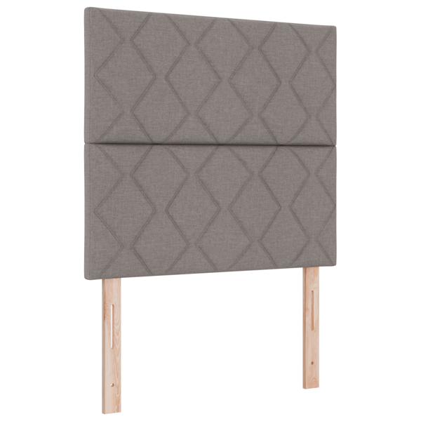 LED Box Säng med huvudgavel Taupe 90 x 200 cm tyg