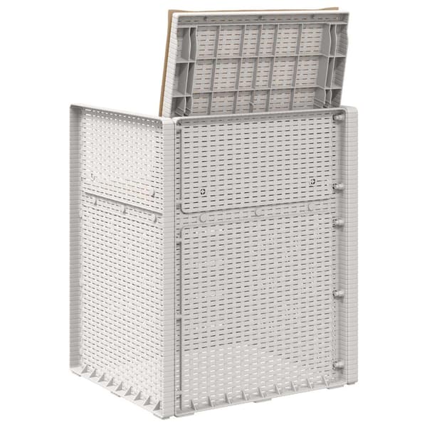 Trädgårdsmatstolar 2 pcs Vit och taupe PP