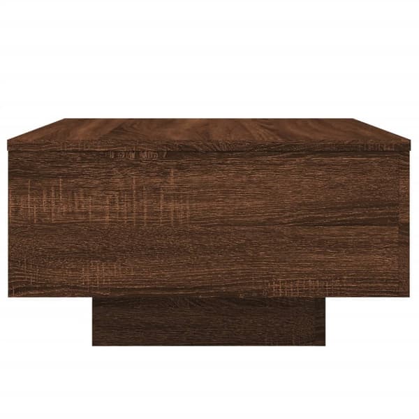 Soffbord med LED brun ek 55x55x31 cm