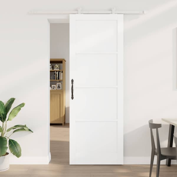 Skjutdörr Vit 83 x 232 cm Massiv furu