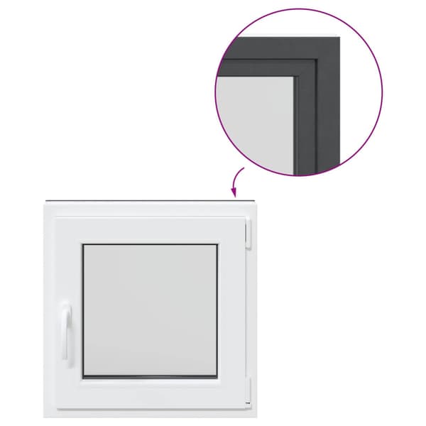 Källarfönster RISOR Antracit 50 x 50 cm PVC och glas