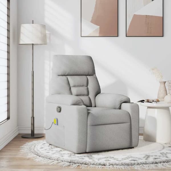 Massagefåtölj molngrå tyg